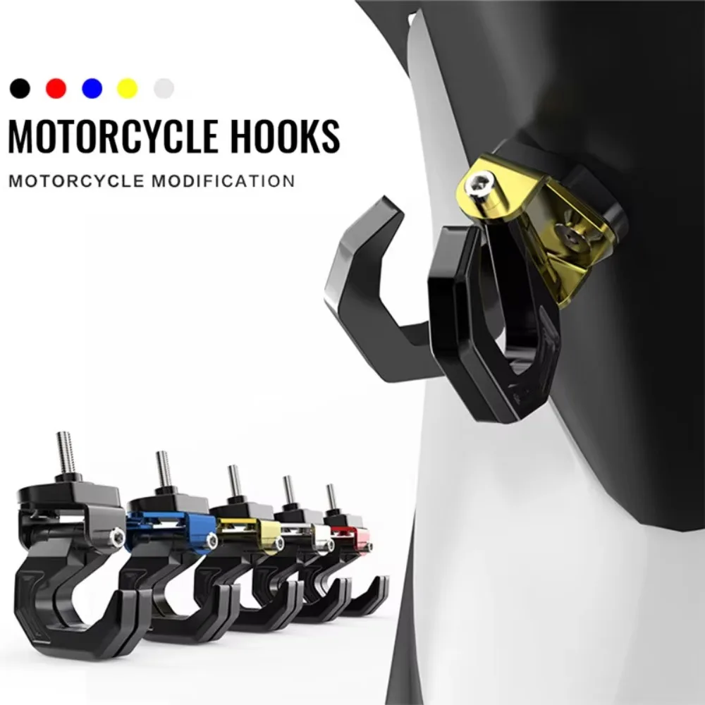 

New With Screw Double Hook Multi-function Aluminum Alloy Motorcycle Hook Sturdy Durable Helmet Hook Mount Scooter