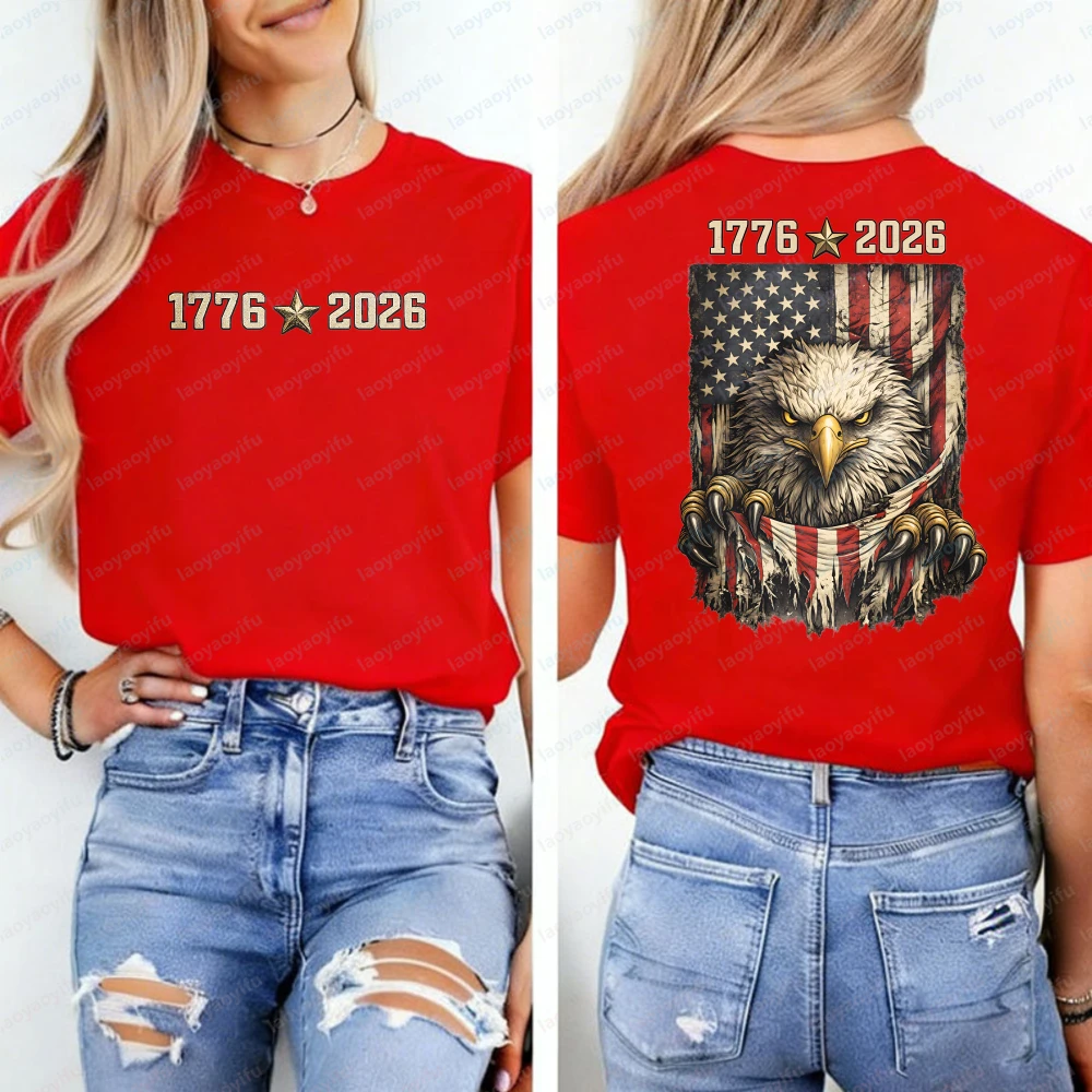 1776–2026 Eagle T-Shirt America Independence Day Anniversary Tee of America Patriotic Eagle Flag Memorial Day Vintage Clothes