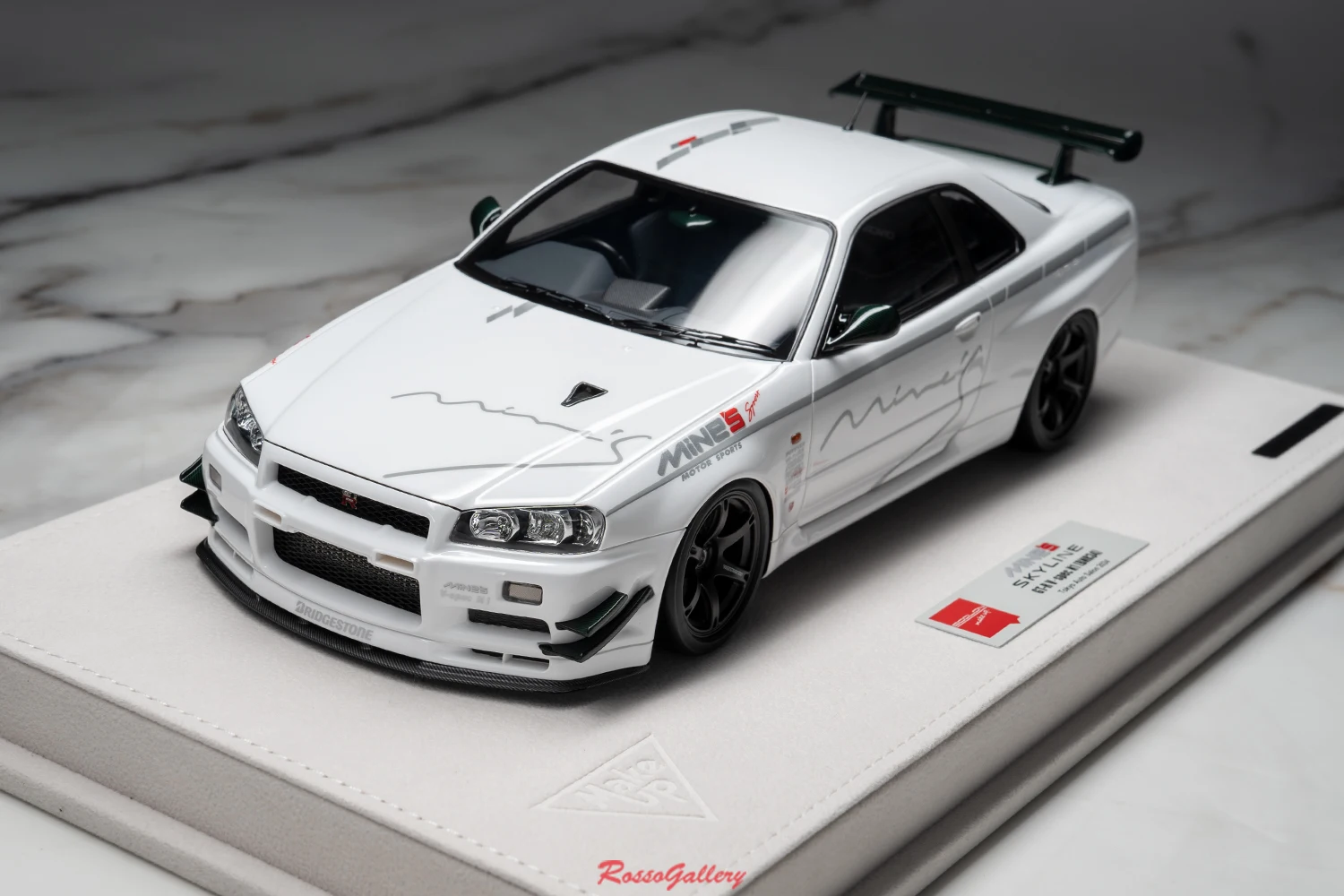 يشكلون 1:18 أفق الألغام GTR R34 V-spec N1 JDM محاكاة طبعة محدودة الراتنج المعادن ثابت سيارة لعبة مجسمة هدية #1