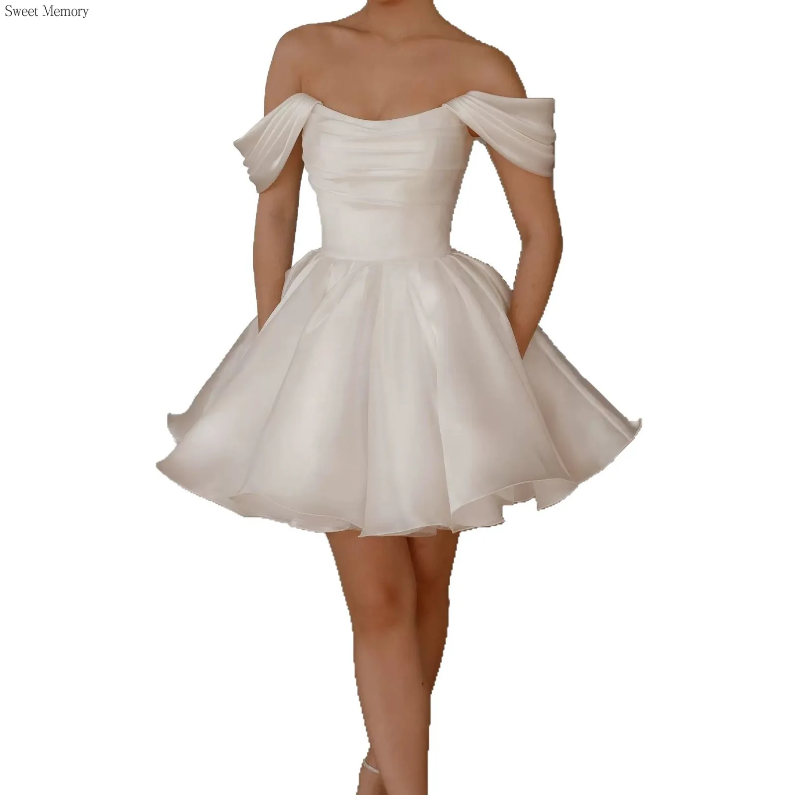 

A8161 Beautiful Girls Women Performance Dress Sweet Memory Off The Shoulder White Wedding Dresses Birthday Wedding Party Dress