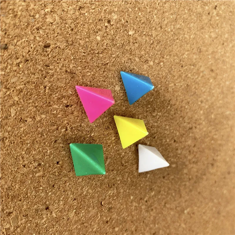 50pcs Plastic Push Pins for Cork Board Decorative Map Marker Thumb Tack Triangle Drawing Pin Creative Office Stationery