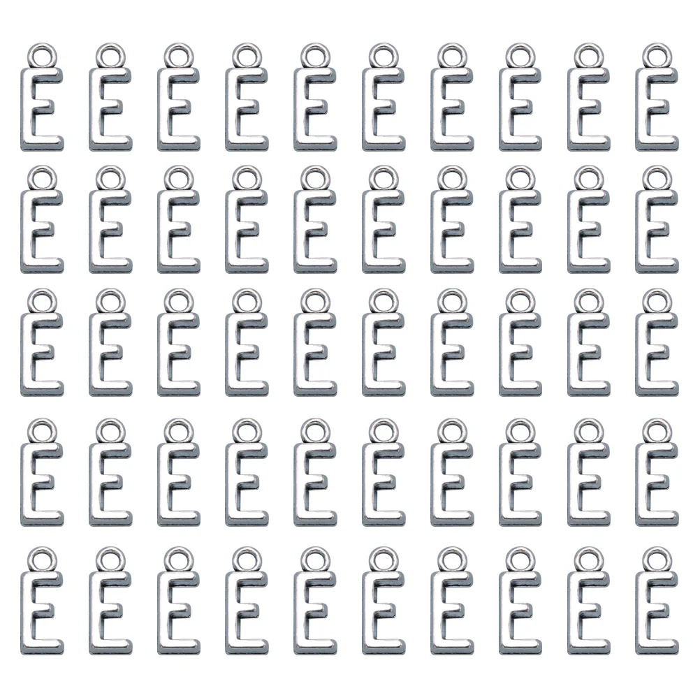 

50 шт., подвески с буквами, серебряный сплав, аксессуары для изготовления ювелирных изделий своими руками, ожерелье, браслет, серьги, подвеска из сплава, подвеска