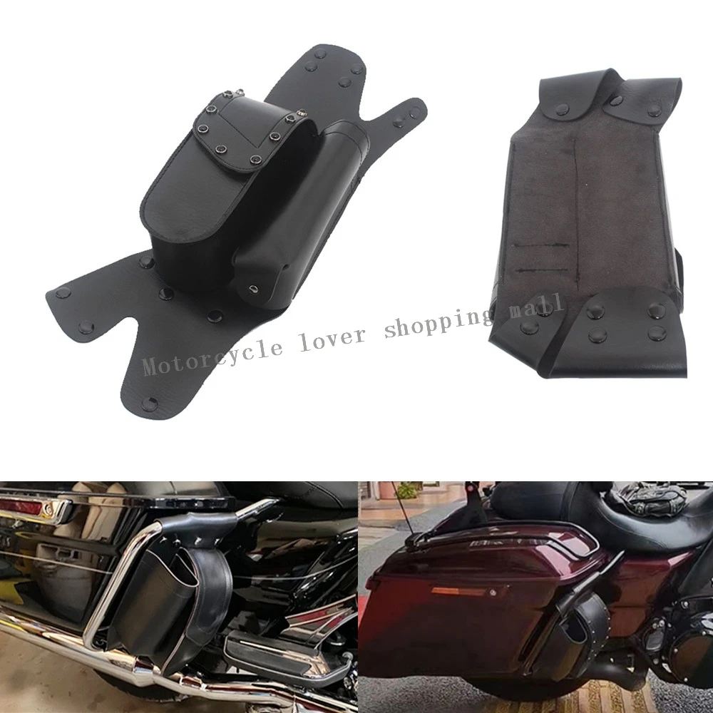 

Motorcycle Accessories Saddlebag Tool Water Bottle Holder Saddle Bag Guard Bags For Harley Touring Road King Electra Glide FLHX