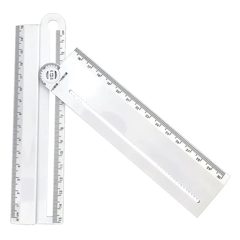 Folding Geometric Drawing Ruler Multifunctional Math Geometry Template with 360 °   Angle Measure Circular Line Drafting Ruler f