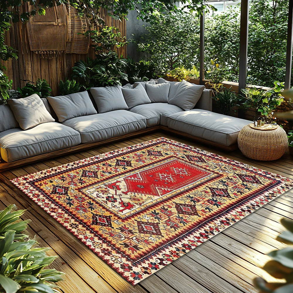 Vintage Persian Carpet Area Rug Bohemian Floor Mat Living Room Decor Turkish Kilim Rug Home Decor Traditional Pattern Floor Cove