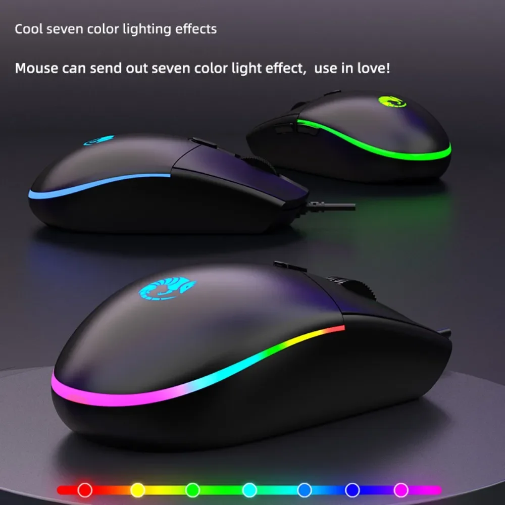 6D Wired LED RGB Mouse for Computer Gaming And Business Office Multicolored Glowing Mouse with High Precision for Esports