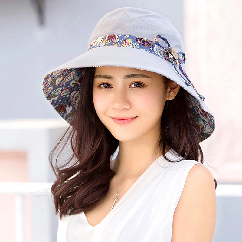 

Summer Outdoor Fashion Ladies Wide Brim Bowknot Hat Sunscreen Travel Mountaineering Sun Female Tide Anti-Ultraviolet Beach Caps