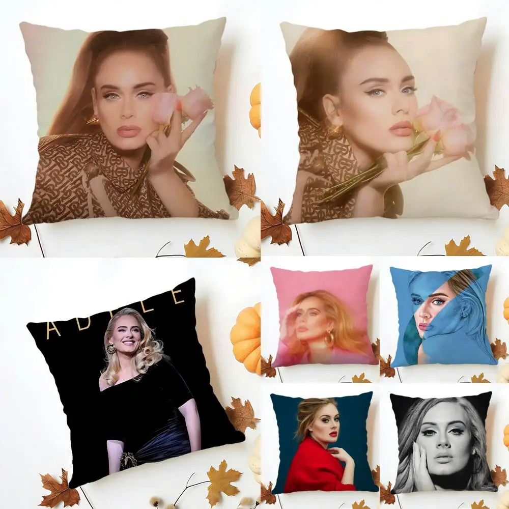 Soulful Powerful Vocalist Music A-Adele Adkins Cushion Cover Washable Linen Pillowcase Soft  for Sofa Bed Cozy Home Room Decor