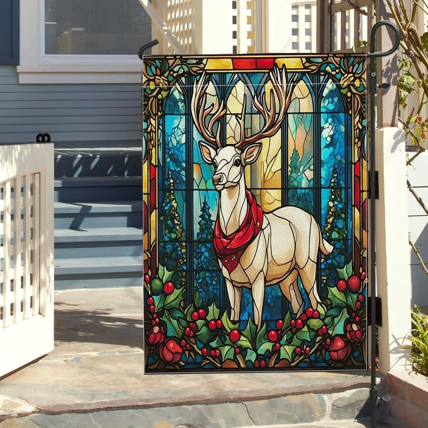 DESIHOM Christmas Reindeer Garden Flags 12