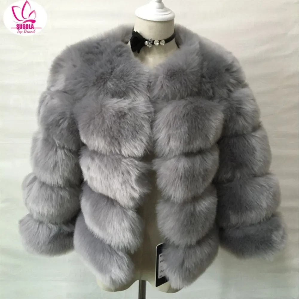 Women's Trend Faux Fur Coat Super Hot Autumn Winter Women Short Faux Fox Fur Fluffy Jacket High Quality 7xl Ladies Furry Coats