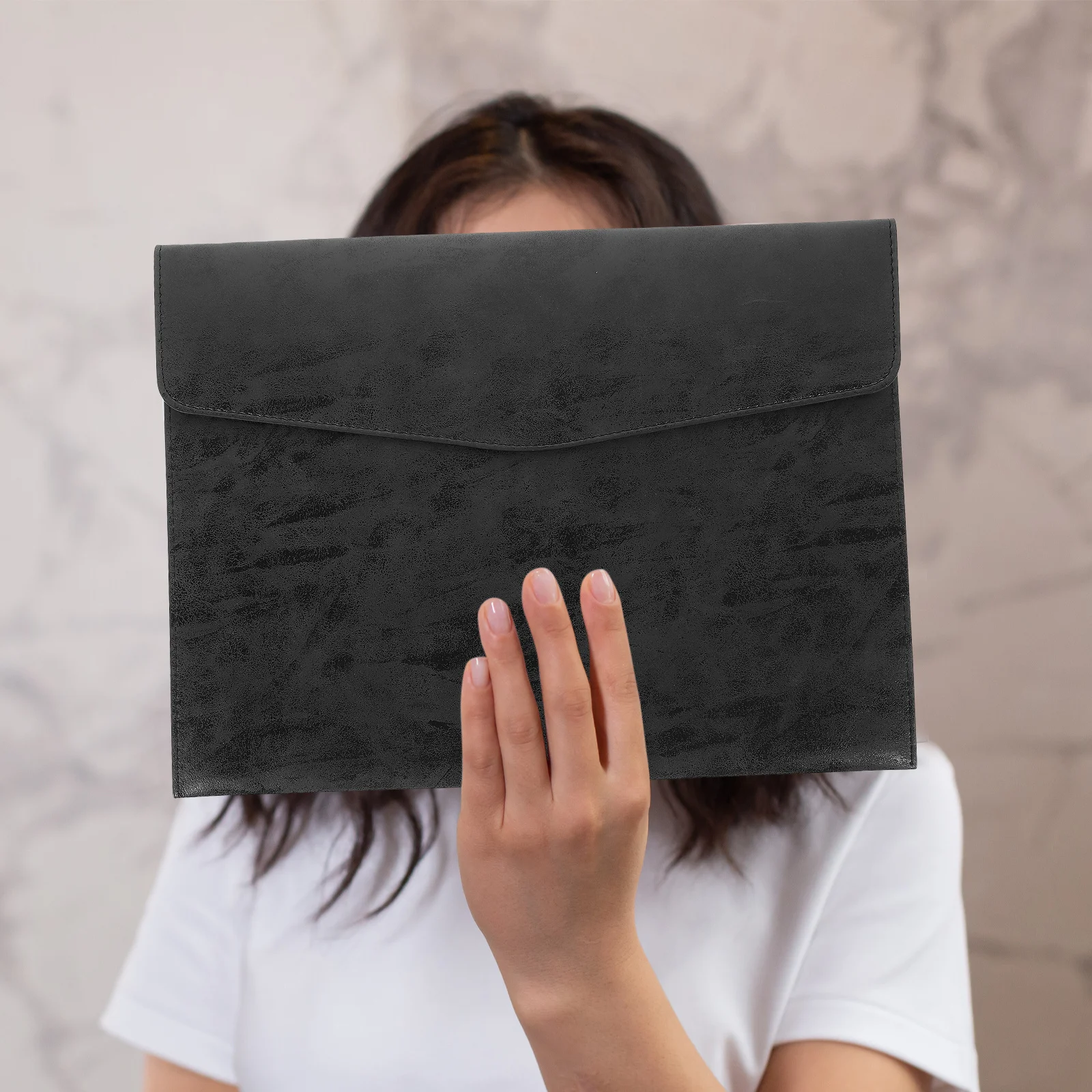 

Папка для файлов из искусственной кожи, держатель для деловых документов, портативный офисный органайзер для файлов, сумка для хранения документов формата А4, папка из искусственной кожи