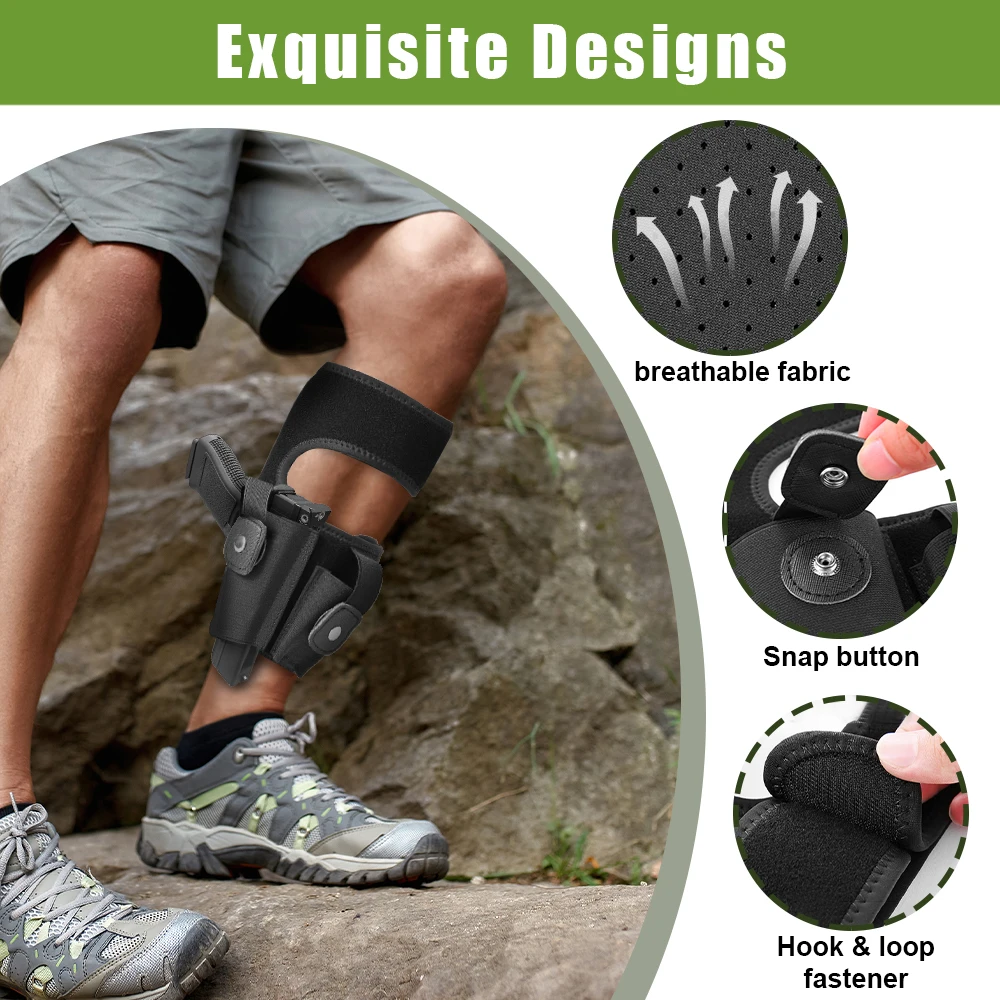 Funda de tobillo para pistola ajustable con bolsillo portacargadores - imagen 4