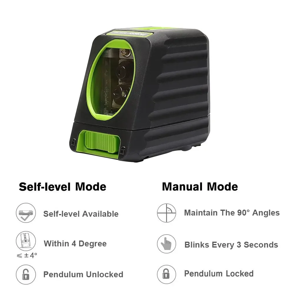 Self-leveling Laser Level Outdoor Green Cross Line Laser Level with Vertical Beam Spread Covers of 150/2 lines green Laser Lines