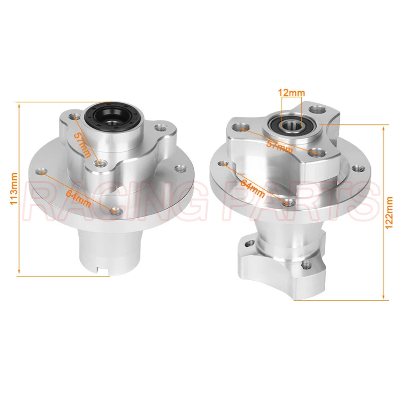 CNC Silver Front & Rear Disc Brake Hub Wheel Rim Hub for Dax Ruckus Zoomer Monkey Z50 bike