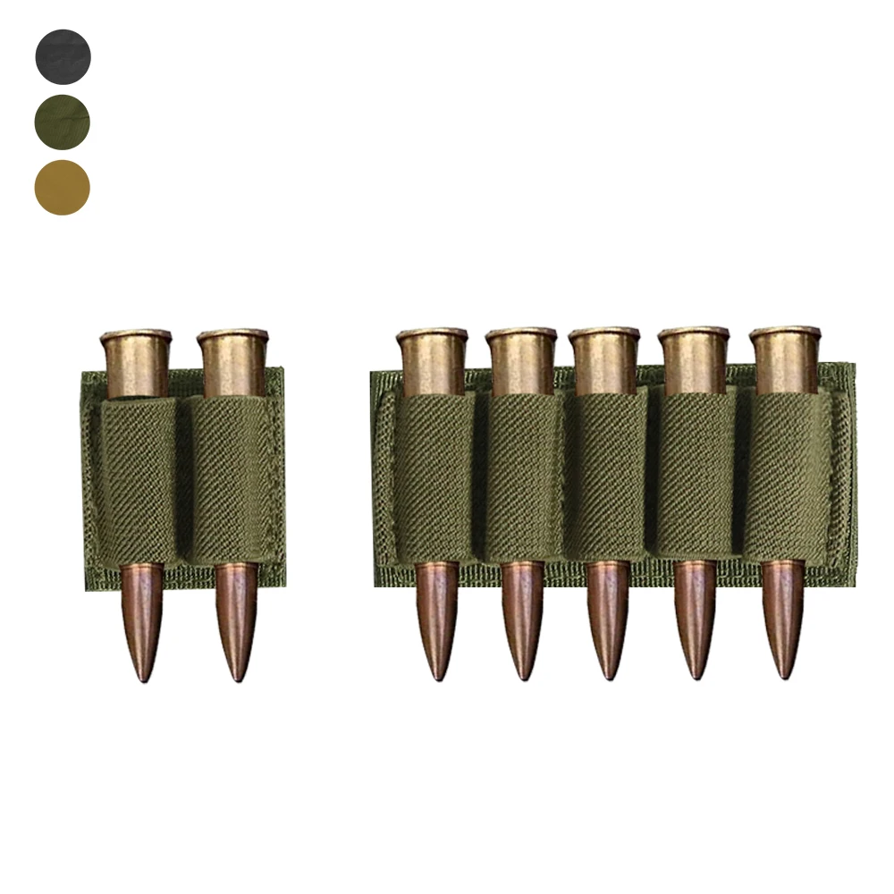 

2-5 Round Tactical Ammo Holder Rifle Gun Bullet Pouch 12GA Cartridges Sleeve Adhesive Patch Convenient Hunting Accessories Gear