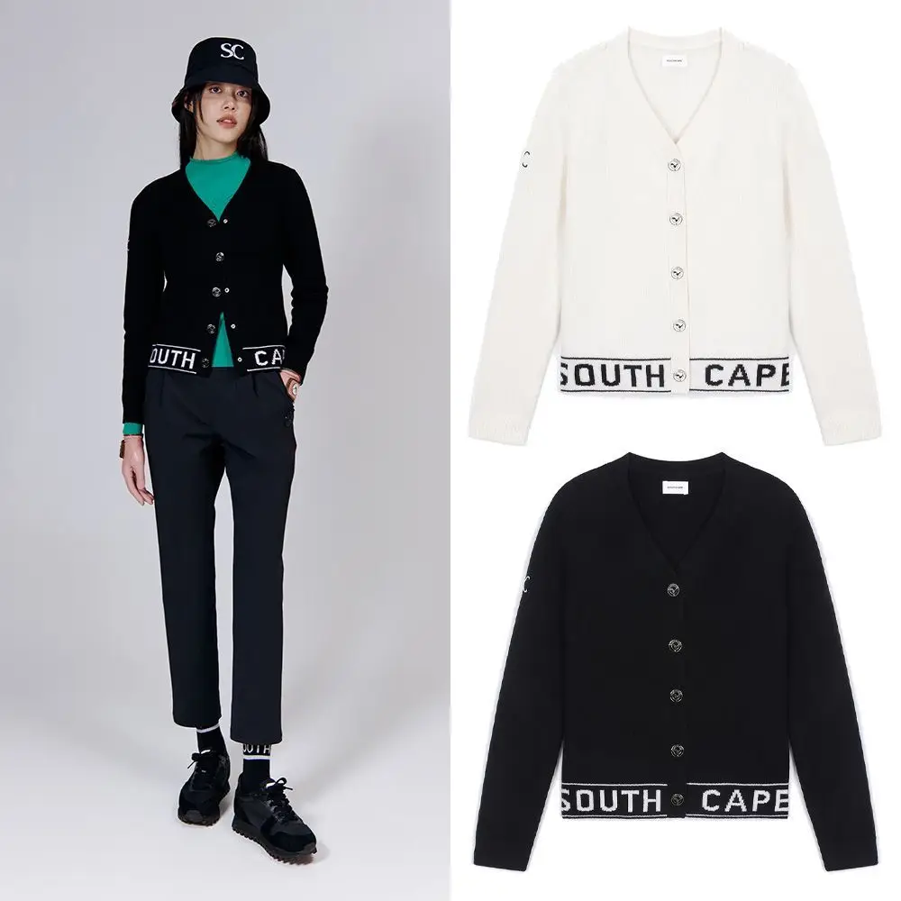 

Women's Lounge Golf Cardigan, Luxury V-Neck Knit Sweater with Stretch Fabric, Cozy & Chic Pullover