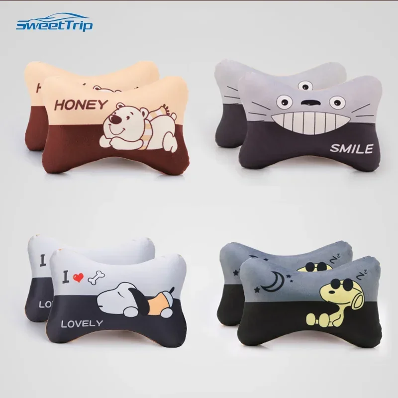 Neck Pillow Soft Cervical Pillow Car Pillow Support Universal Cars Accessories PP Cotton Man headrest Women Neck Cushion Cartoon