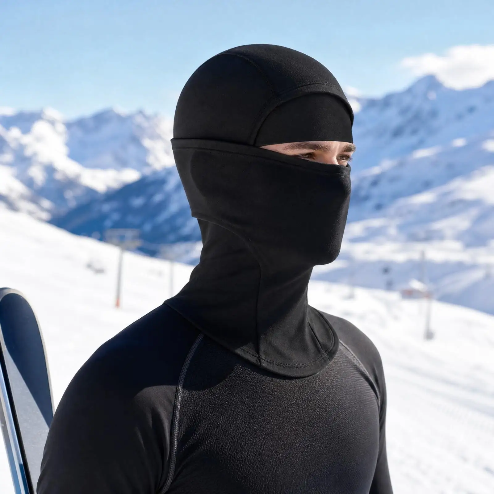 Full Coverage Winter Face Mask Fleece Lined Spandex Balaclava Windproof Cover for Snowboarding Cycling Commuting