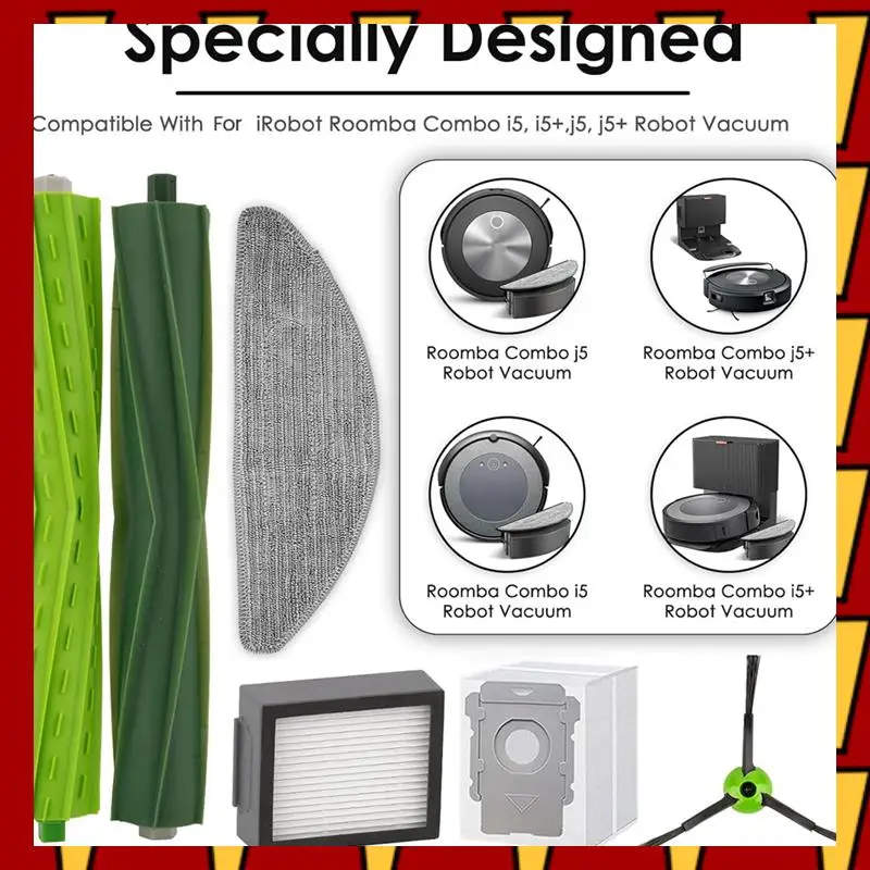 

ABNP Replacement Parts For Irobot Roomba Combo I5, I5+, J5, J5+ Vacuum Cleaner Roller Side Brushes Filters Dust Bags Mop Pads