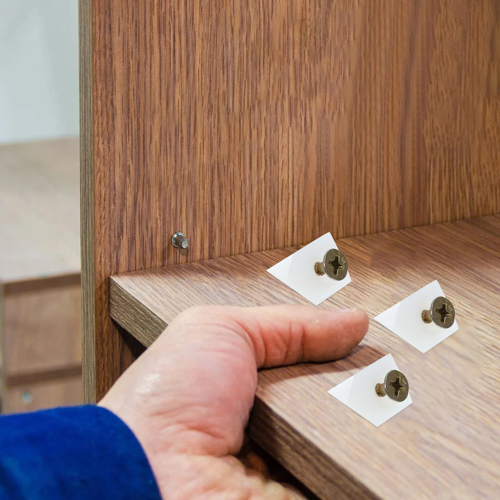 

50Pcs Cabinet Shelf Pins Drawer Support Wedges for Sagging Drawer Bottom Repair Plastic Wedge Hardware Fix Kit