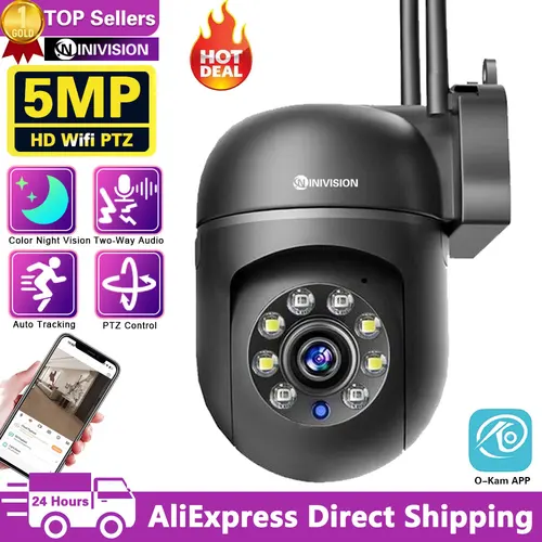 OKam-cámara IP de vigilancia para exteriores, videocámara PTZ con Wifi de 5MP, protección de seguridad CCTV, seguimiento automático, visión nocturna, Audio bidireccional, 5G