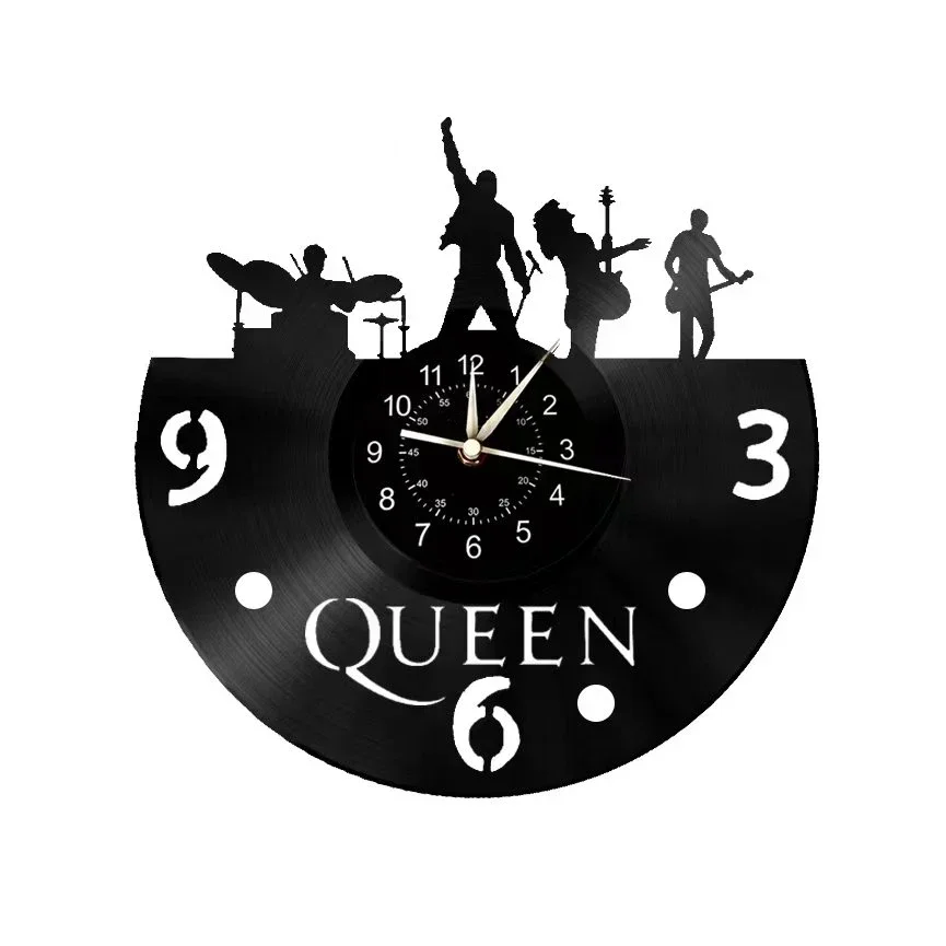 Queen Rock Band Wall Clock Modern Design Music Theme Classic Vinyl Record Clocks Wall Watch Art  Decor Gifts  Musician