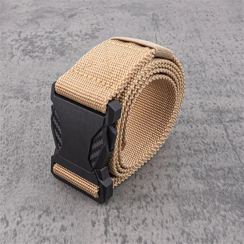 Mannen Outdoor Tactische Riem Snelsluiting Casual Sport Nylon Canvas Riemen Multifunctionele Jacht Geweven Militaire Riem