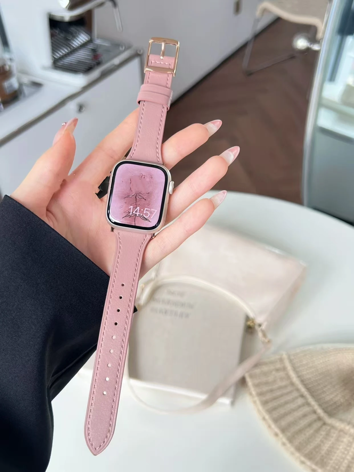 حزام لساعة أبل الفرقة النساء سلسلة الترا 10/9/8/7/6 38 مللي متر 40 مللي متر 41 مللي متر 42 مللي متر 44 مللي متر 45 مللي متر 46 مللي متر حلقة جلدية