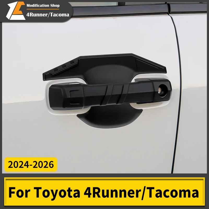 

For Toyota 4Runner Tacoma 2024-2026 Car Door Handle Trim Cover Paint Protection ABS Plastic Black Exterior Styling Accessories