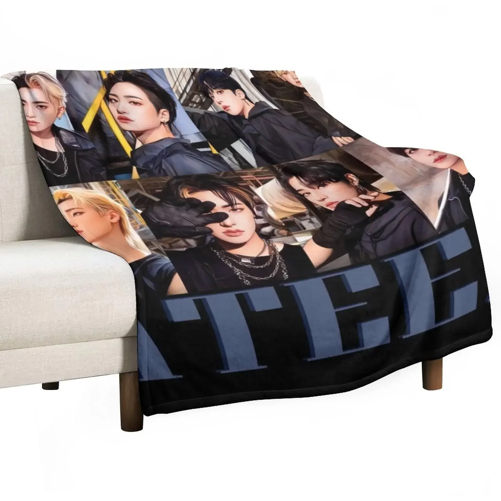 

Ateez the World Movement Group 3 Throw Blanket Bed bed plaid Blankets