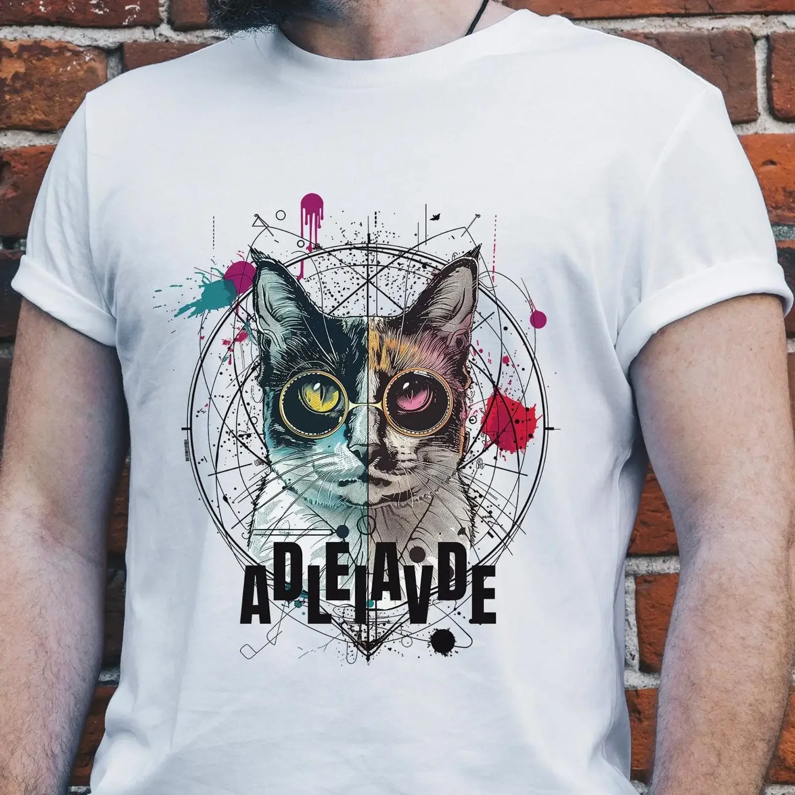 T-shirt Schrödinger amp 39 s caT, thème Physique et Science, 'Mort et vivant', cadeau réfléchi, vintage, effet délavé, doux, streetwear homme, légèrement