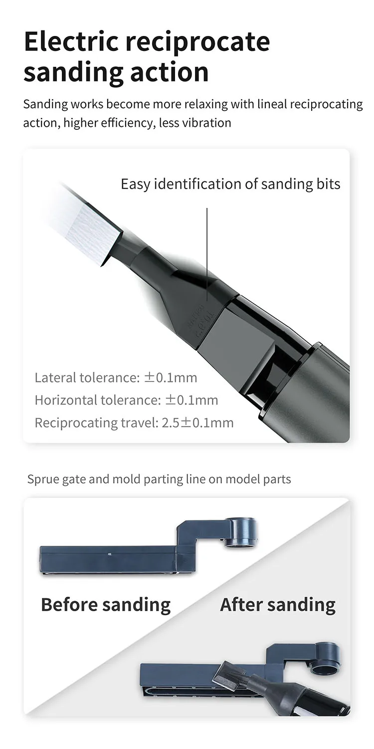 DSPIAE ES-A PRO Reciprocating Electric Sander Upgraded "Illusive Shadow" PRO for Gundam Model Assembly Hobby Grinding Pen Tools