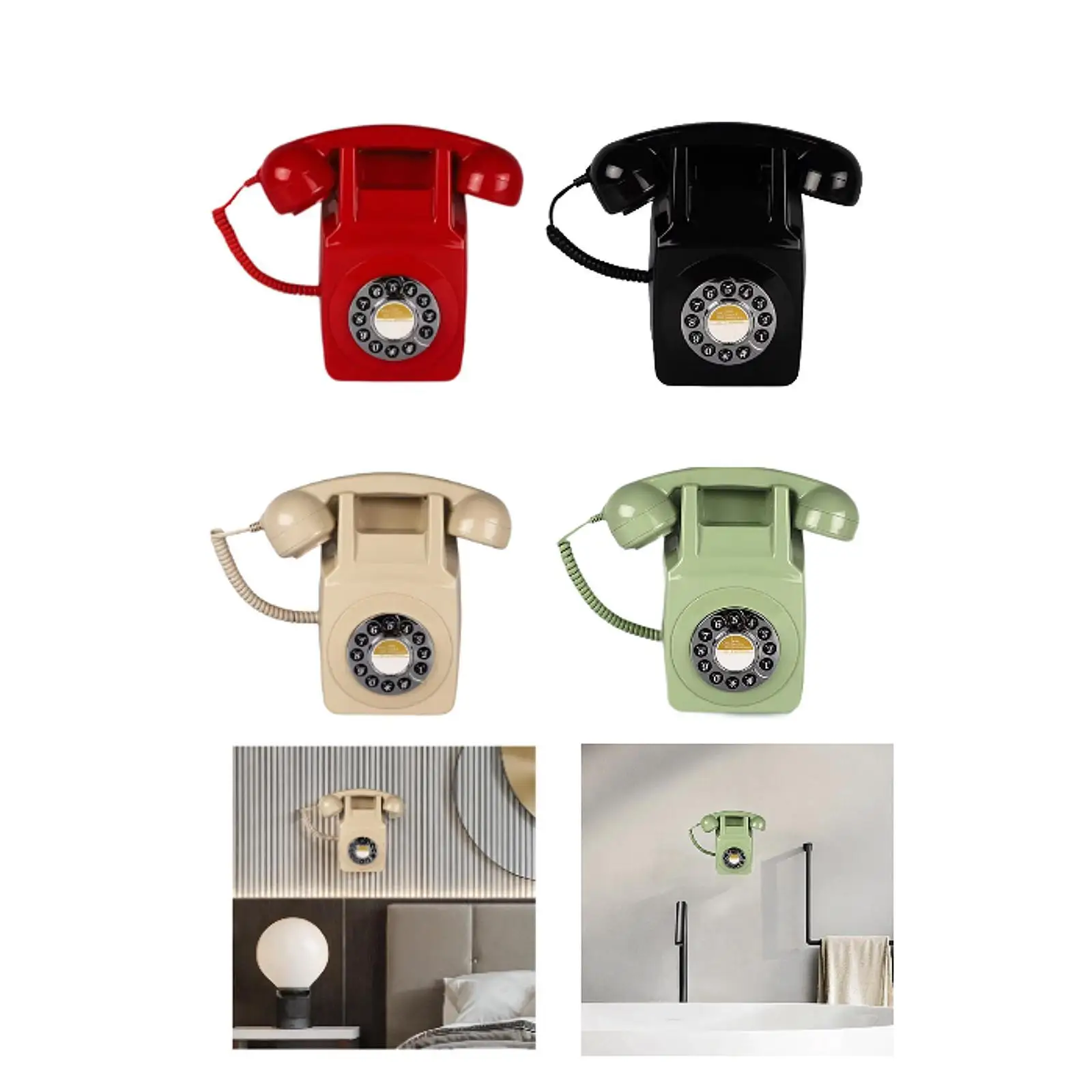 Retro Landline Phone Wall Mount Corded Telephone Old Fashioned Landline Phone