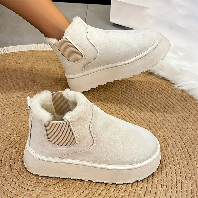 

2025 New Winter Short Plush Comfortable Women's Snow Boots Casual Designer Brand Suede Warm Thick-soled Women's Ankle Boots