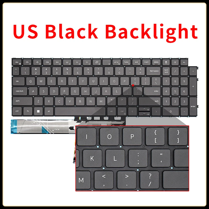 Teclado retroiluminado para ordenador portátil, accesorio para DELL Inspiron 15, 5505, 5501, 5502, 5511, 5510, 7500, 7501, 5515, reemplazo, EE. UU./SP/español/ruso/Brasil