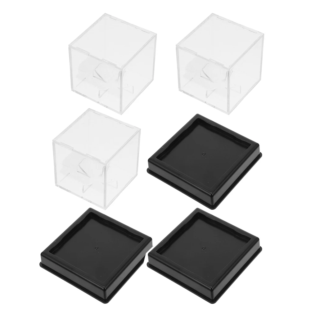 

3pcs Storage Acrylic Display Cases for Baseball Tennis Volleyball Volleyball Display Case Collectibles Dustproof Clear Box