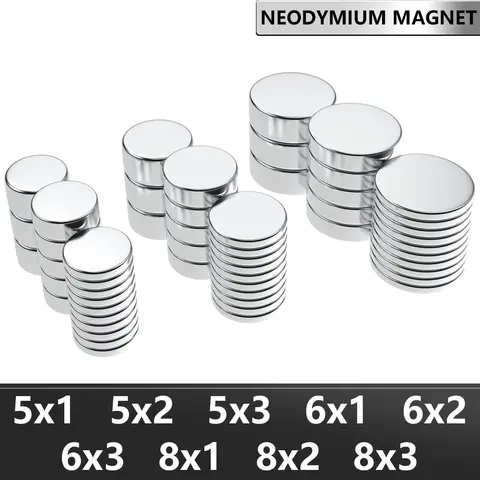 DIY, 건물, 과학, 공예 및 사무실 자석 5/6/8mmx1/2/3mm를 위한 슈퍼 강력한 원형 자석 강한 냉장고 자석