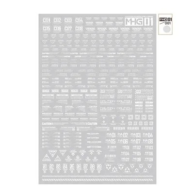 Hobby Mio High Precision Fluorescent Safety Warning Decals for Gundam Model Building Tools 1/100 1/144 Scale Waterslide DIY Tool