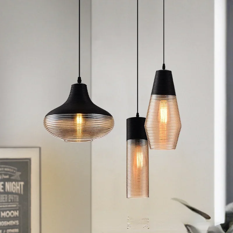 

Modern Europe Amber Galss Pendant Light Lighting for Bedside Bedroom Dining Living Room Kitchen Ceiling Hanging Lamp Home Decor