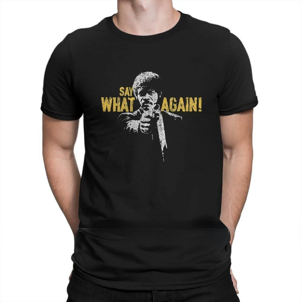 Classic Punk High Quality Tshirt Crewneck Men Clothes Casual Funny Pulp Fiction Movie Say What Again! - Jules Winnfield T Shirt