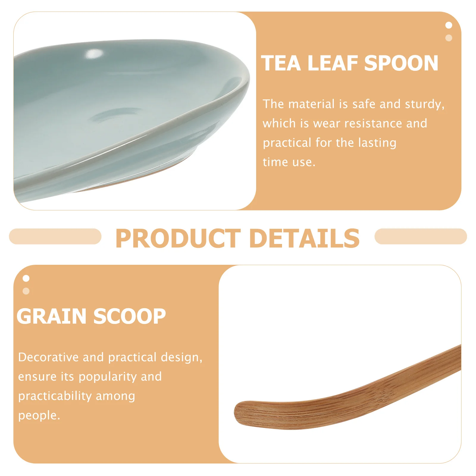 

1Set Tea Scoop Ceramic Multi Functional for Tea Leaf Spoon Coffee Bean Scoop Sugar Powder Dispenser Kitchen Pantry Organization