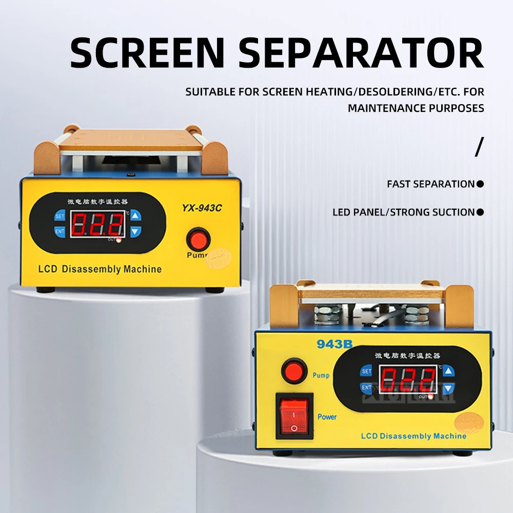 7.5-inch LCD Screen Separator: Heated Work Area for Frame Removal, Adhesive Removal, and Screen Separation