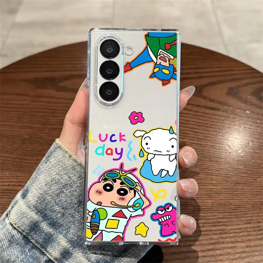 Colorful C-Crayon S-Shinchans Case for Samsung Galaxy Z Fold 8 Ultra Z Fold 7 6 5 4 3 ZFold7 ZFold5 ZFold4 ZFold6 ZFold3 Phone