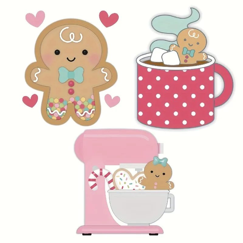 2024 New Christmas Gingerbread Man Coffee Cup Metal Cutting Dies for Scrapbooking Handmade Stencil New DIY Card Make Model Craft