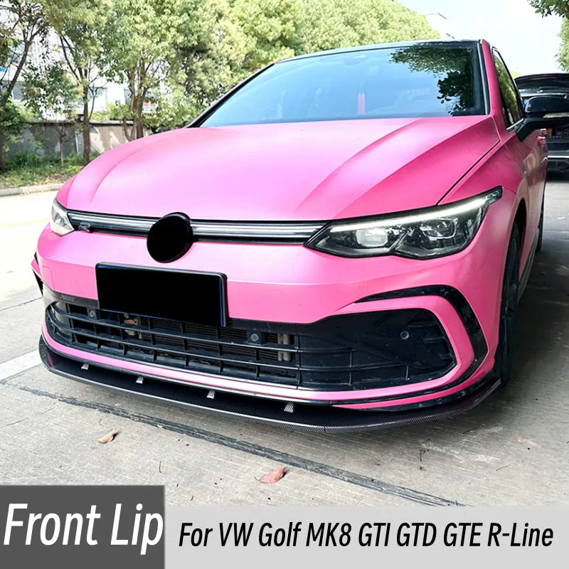 For VW Golf MK8 Golf 8 GTI GTD GTE R-Line 2020-2023 Car Front Bumper Lip Splitter Diffuser Body Kit Spoiler Trim