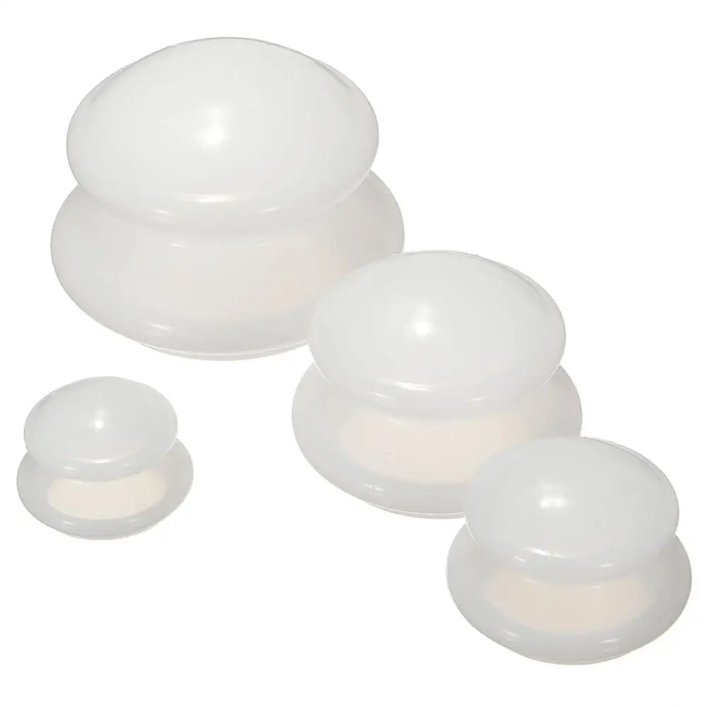 4Pcs Silicone Massage Cupping Set Anti Cellulite Vacuum Cup Massager Chinese Therapy Suction Facial Body