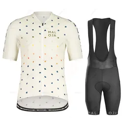 Maloja Cycling Jersey Clothes Set, Bib Shorts, Gel Pad, Mountain Cycling Clothing Suits, Outdoor Bike Wear, Summer