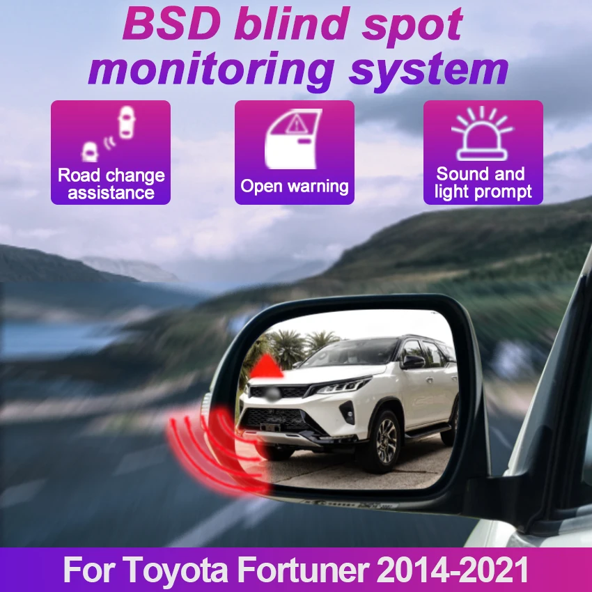 Автомобильная система обнаружения слепых зон BSD BSA BSM, автомобильные датчики, мониторинг заднего зеркала для Toyota Fortuner 2014-2021
