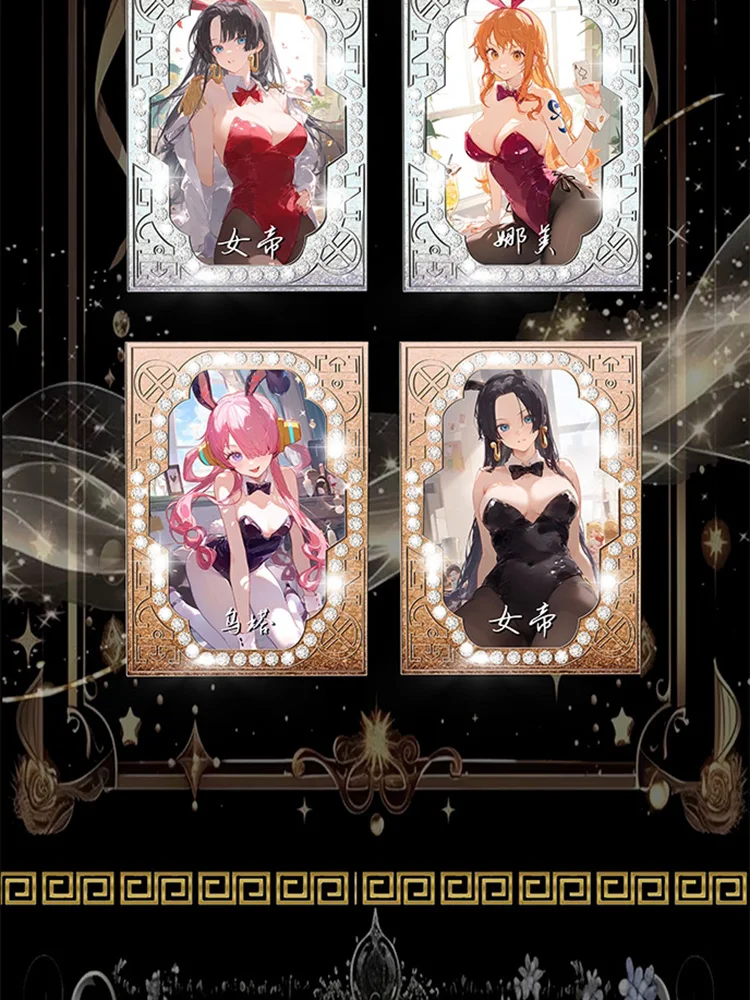 New One Piece Metal Frame Diamond Flash Collection Card Bonfire Creative Studio Nami Boa Hancock Yamato Anime Character Cards