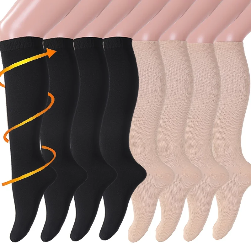 

8 Pairs Copper Compression Socks for Women and Men Circulation Support for Running Athletic Sport Socks